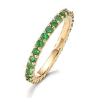 Memory ring 18k Yellow Gold Garnet Green, 1.20 ct, 30 Stones