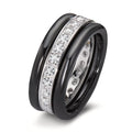 Ring 18k White Gold, Ceramic Diamond 1 ct, 25 Stones, brilliant
