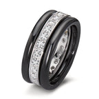 Ring 18k White Gold, Ceramic Diamond 1 ct, 25 Stones, brilliant