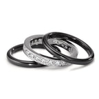 Ring 18k White Gold, Ceramic Diamond 1 ct, 25 Stones, brilliant