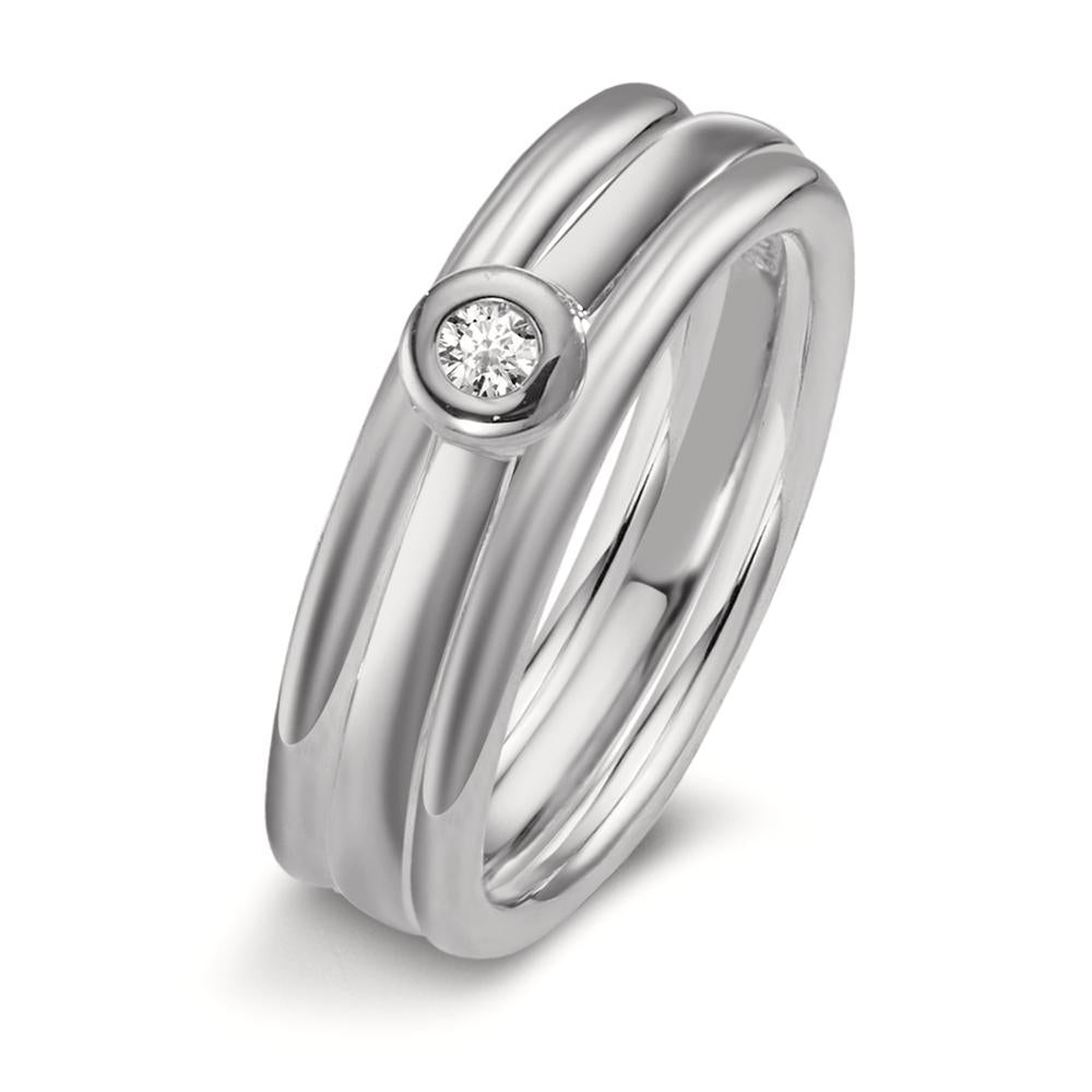 Ring 18k White Gold Diamond 0.03 ct, w-si