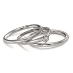 Ring 18k White Gold Diamond 0.03 ct, w-si