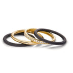 Ring 18k Yellow Gold, Carbon Diamond 0.25 ct, 50 Stones, w-si