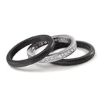 Ring 18k White Gold, Carbon Diamond 0.50 ct, 35 Stones, w-si