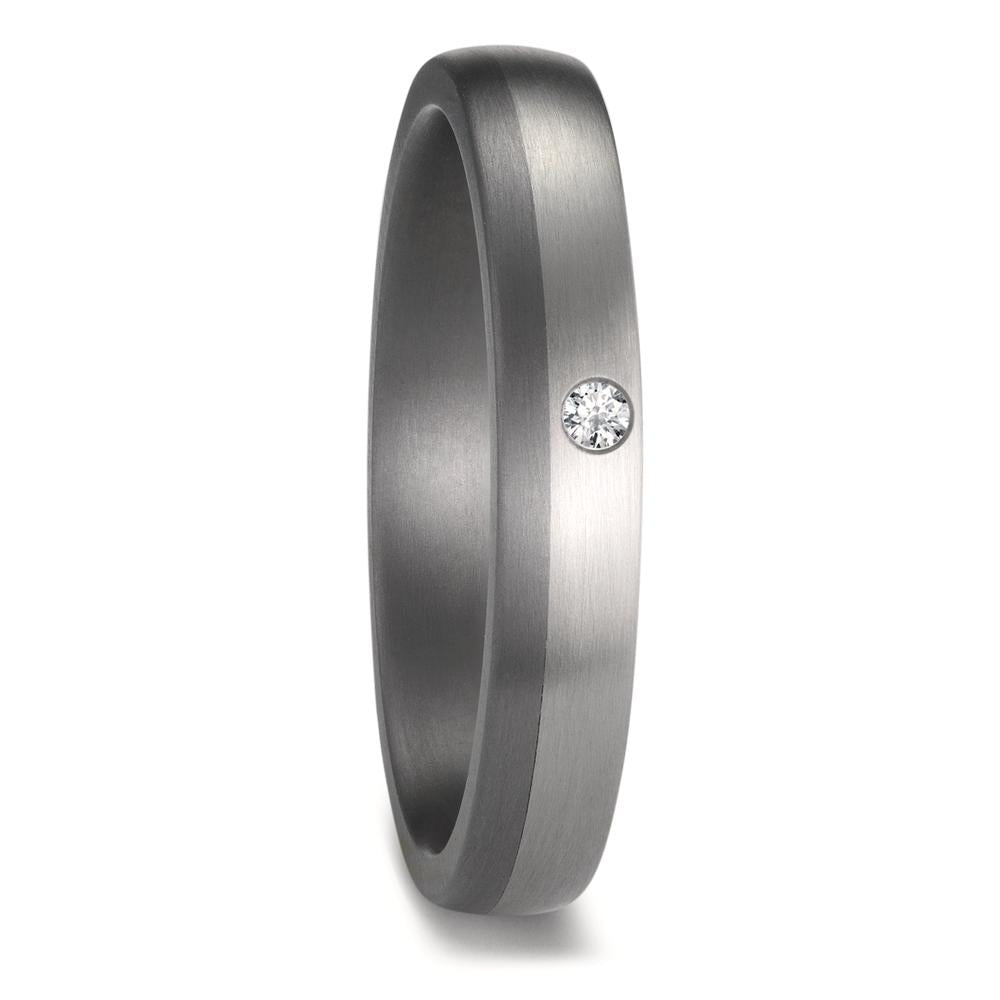 Wedding Ring Tantal 999, Platinum 950 Diamond 0.02 ct, w-si