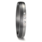 Wedding Ring Tantal 999, Platinum 950 Diamond 0.03 ct, 3 Stones, w-si