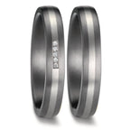 Wedding Ring Tantal 999, Platinum 950 Diamond 0.017 ct, 5 Stones, w-si