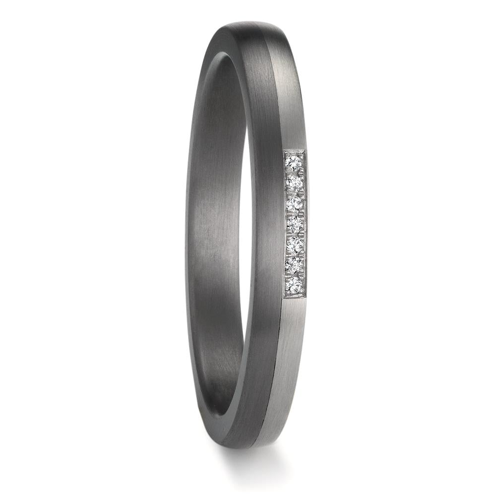 Wedding Ring Tantal 999, Platinum 950 Diamond 0.025 ct, 7 Stones, w-si