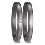 Wedding Ring Tantal 999, Platinum 950 Diamond 0.01 ct, 3 Stones, w-si