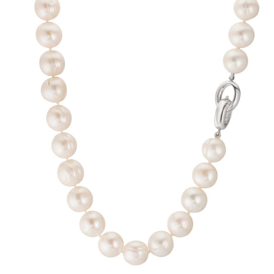 Necklace Silver Freshwater pearl White, 12 mm 48 cm