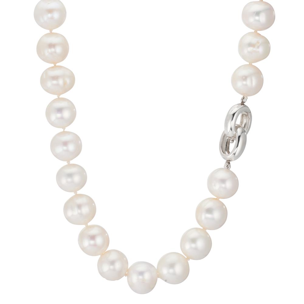 Necklace Silver Freshwater pearl White, 12 mm 50 cm