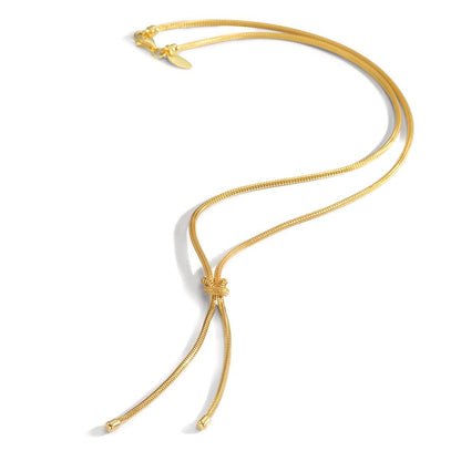 Necklace Silver Yellow Gold plated Knot 50 cm