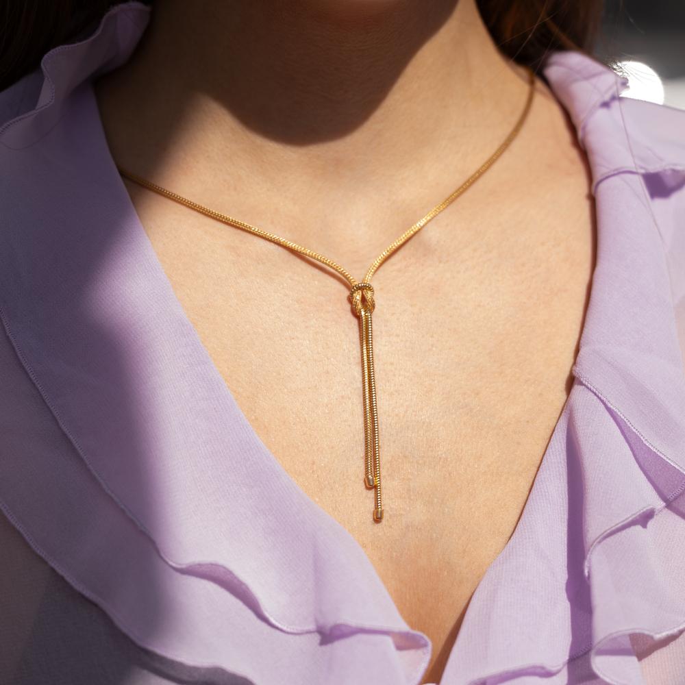 Necklace Silver Yellow Gold plated 50 cm