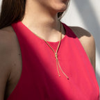 Necklace Silver Yellow Gold plated Knot 50 cm