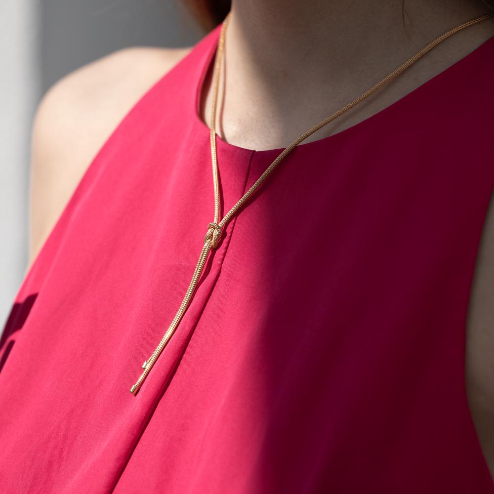 Necklace Silver Yellow Gold plated Knot 50 cm