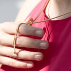 Necklace Silver Yellow Gold plated Knot 50 cm