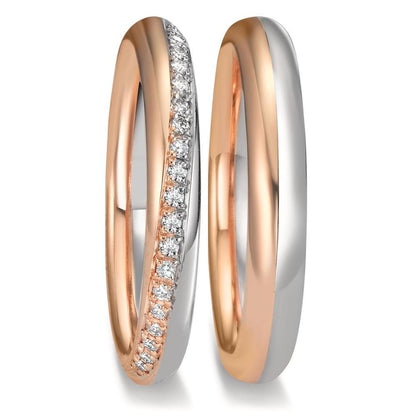 Wedding Ring 18k White Gold, 18k Rose Gold