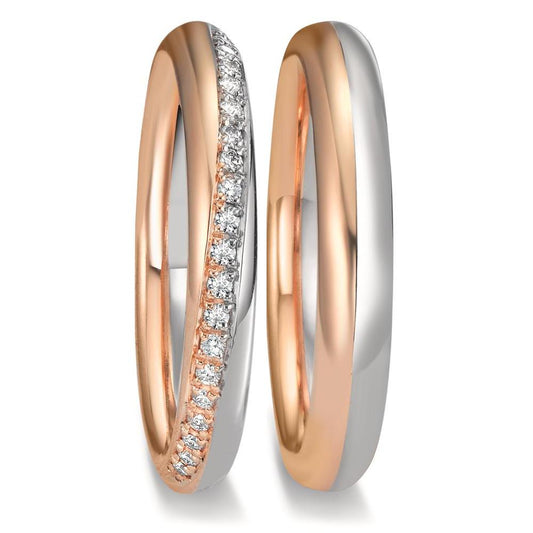 Wedding Ring 18k White Gold, 18k Rose Gold