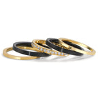 Ring set 18k Yellow Gold, Titanium Diamond 0.50 ct, w-si