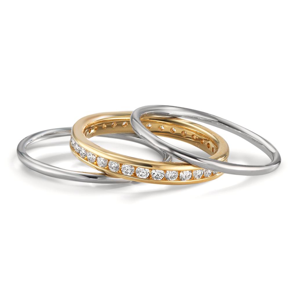 Ring set 18k Yellow Gold, 18k White Gold Diamond 0.50 ct, w-si