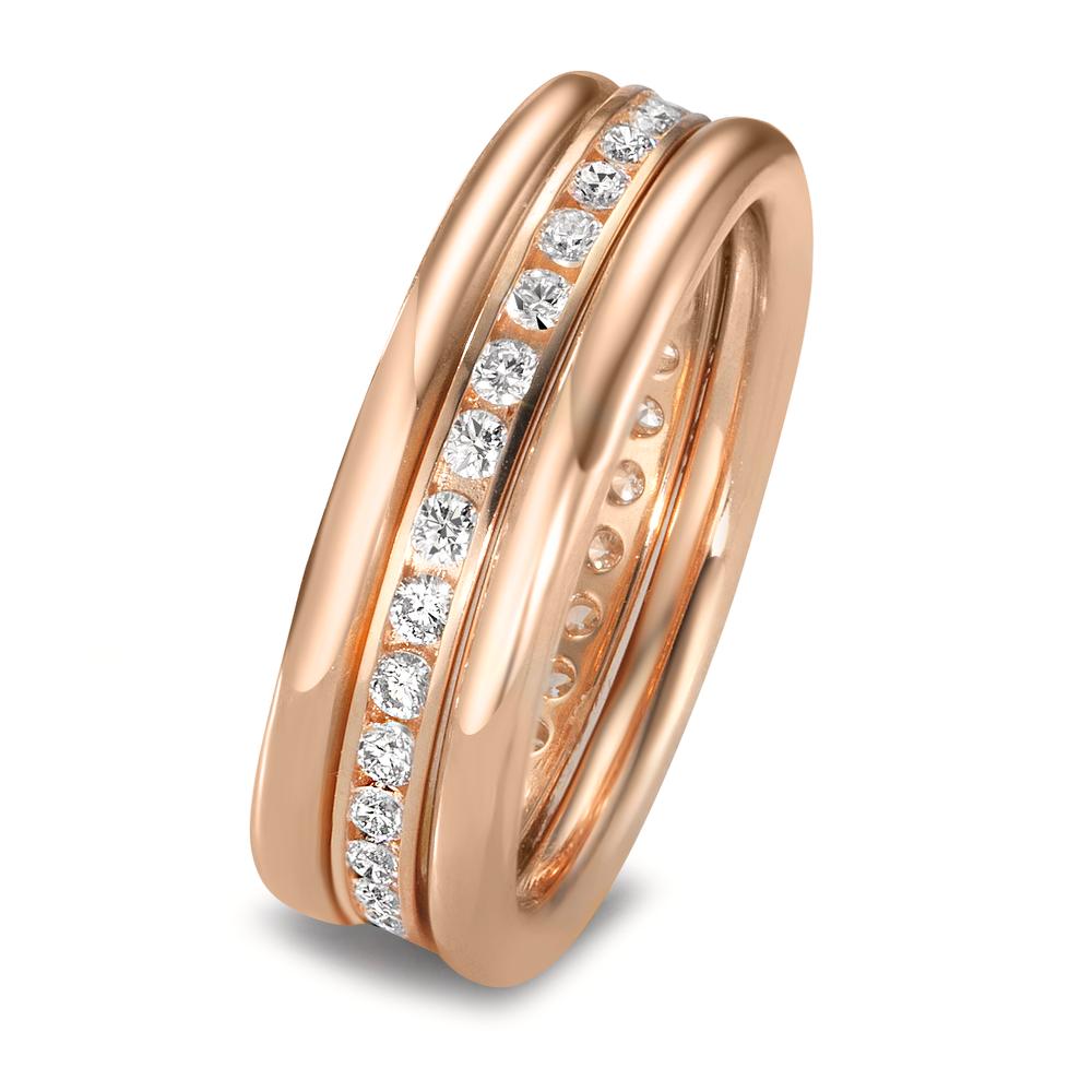 Ring set 18k Red Gold Diamond 0.50 ct, w-si