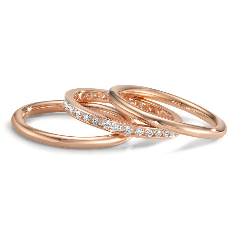 Ring set 18k Red Gold Diamond 0.50 ct, w-si