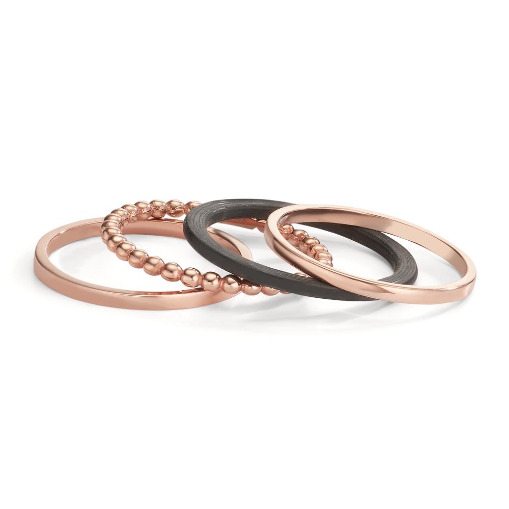 Ring set 14k Red Gold, Carbon