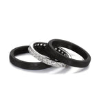 Ring set 18k White Gold, Carbon Zirconia