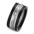 Ring set 18k White Gold, Titanium Diamond 0.014 ct, w-si