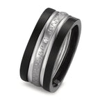 Ring set 18k White Gold, Titanium Diamond 0.014 ct, w-si