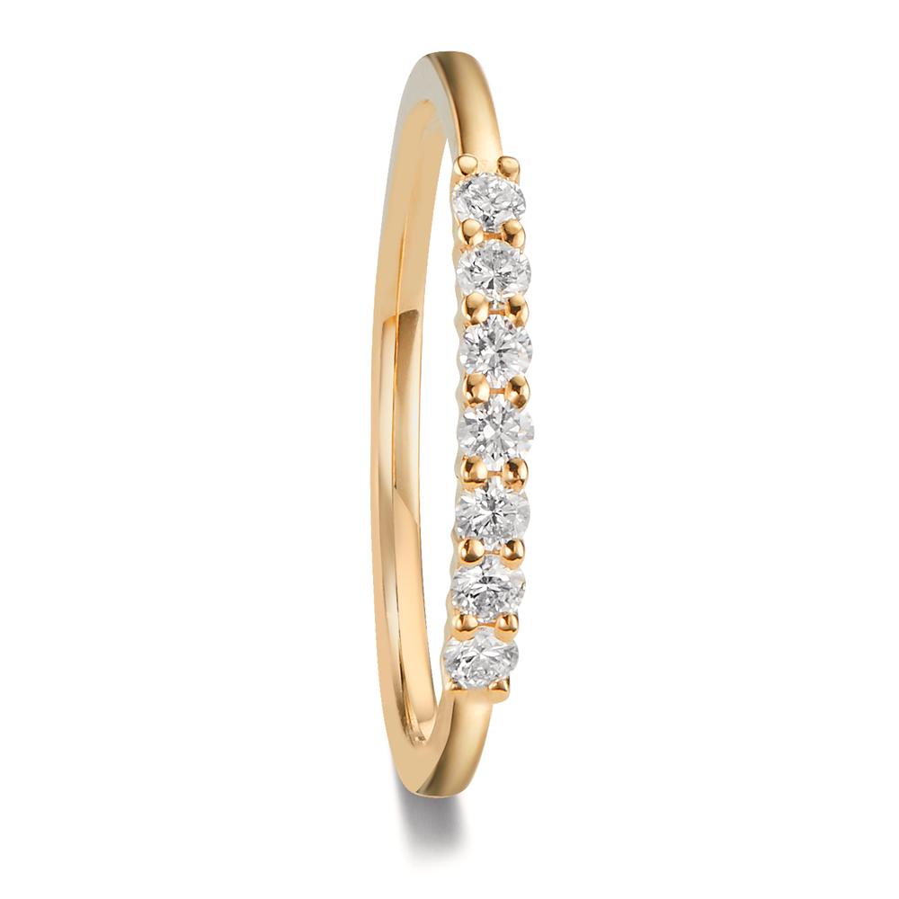 Wedding Ring 18k Yellow Gold Diamond 0.259 ct, 7 Stones, w-si