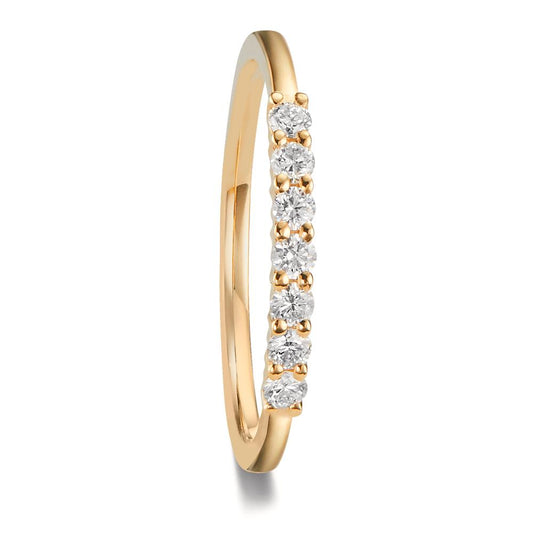 Wedding Ring 18k Yellow Gold Diamond 0.259 ct, 7 Stones, w-si