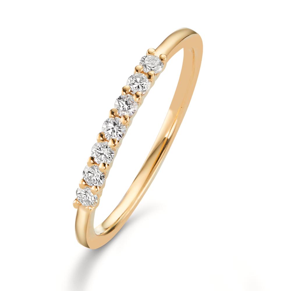 Wedding Ring 18k Yellow Gold Diamond 0.259 ct, 7 Stones, w-si