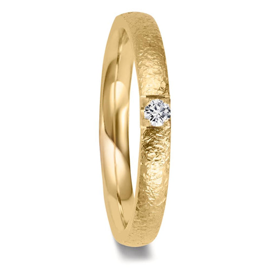 Wedding Ring 18k Yellow Gold Diamond 0.09 ct, w-vsi