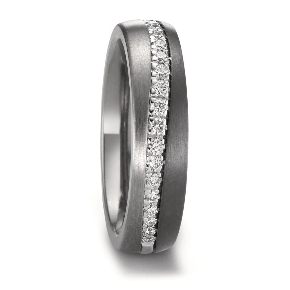 Wedding Ring Zirconium, 14k White Gold, Titanium Diamond 0.238 ct, w-si