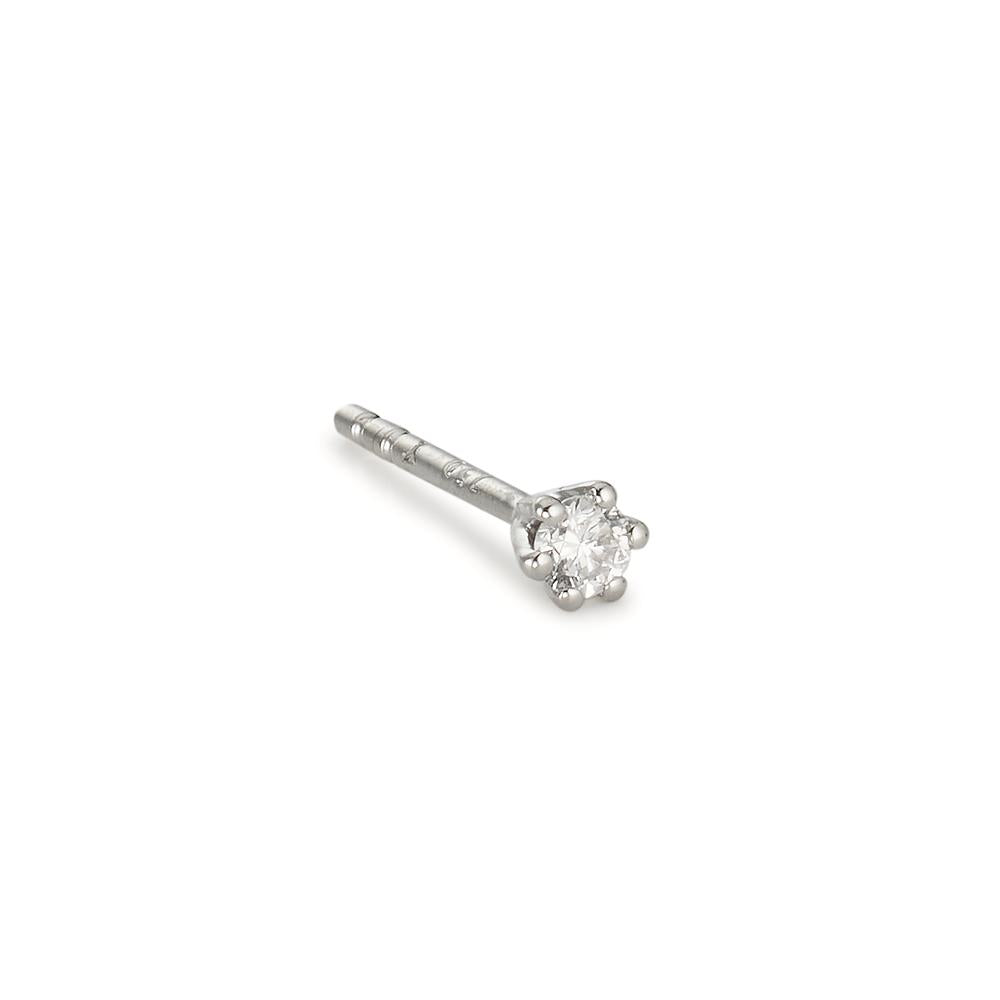 Single stud earring 18k White Gold Diamond 0.04 ct, w-si Ø2.5 mm