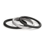 Ring set 9k White Gold, Carbon Zirconia