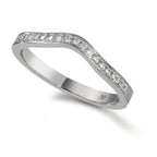 Memory ring 18k White Gold Diamond 0.095 ct, 19 Stones, tw-vsi