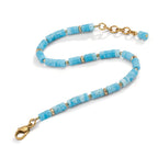 Bracelet Stainless steel Amazonite Yellow IP coated