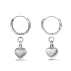 Hoop with pendant Silver Heart