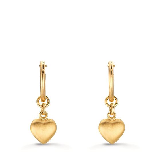 Hoop with pendant 18k Yellow Gold Heart