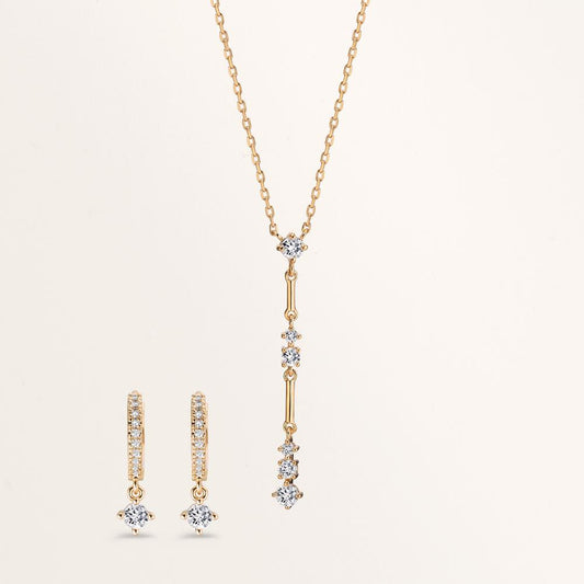 Hinged hoop Bronze Zirconia 22 Stones Gold plated