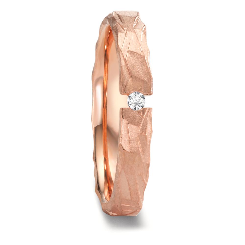 Wedding Ring 18k Red Gold Diamond 0.05 ct, w-si