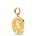 Pendant Stainless steel Yellow IP coated Tennis Ø18 mm