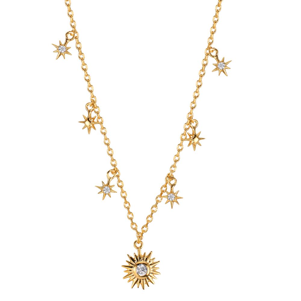 Necklace Bronze Zirconia 7 Stones gold plated 3 microns Star 40-45 cm