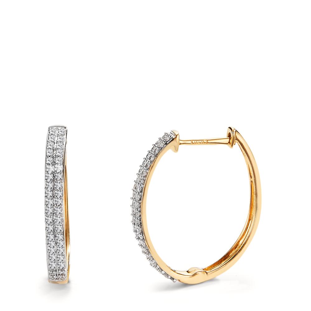 Hinged hoop 18k Yellow Gold Diamond 0.25 ct, 84 Stones, w-si