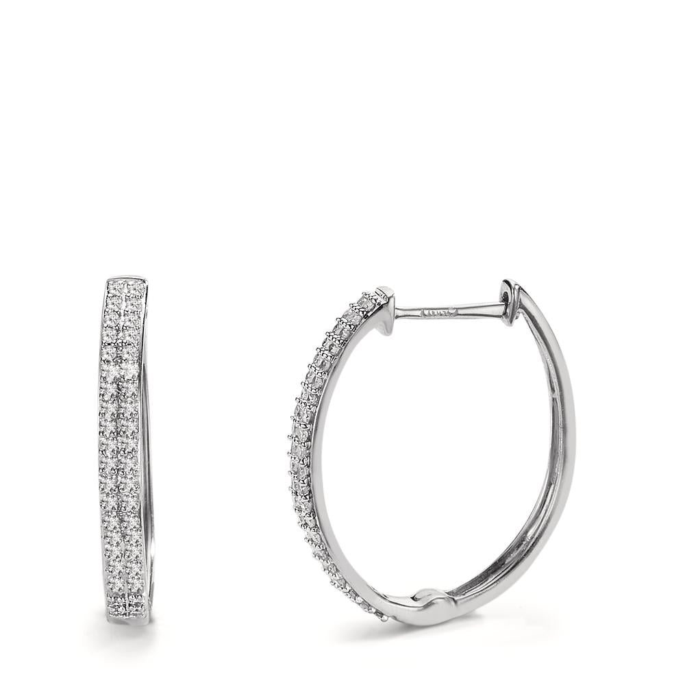 Hinged hoop 18k White Gold Diamond 0.25 ct, 84 Stones, w-si