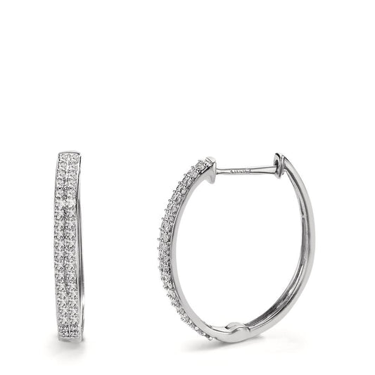 Hinged hoop 18k White Gold Diamond 0.25 ct, 84 Stones, w-si