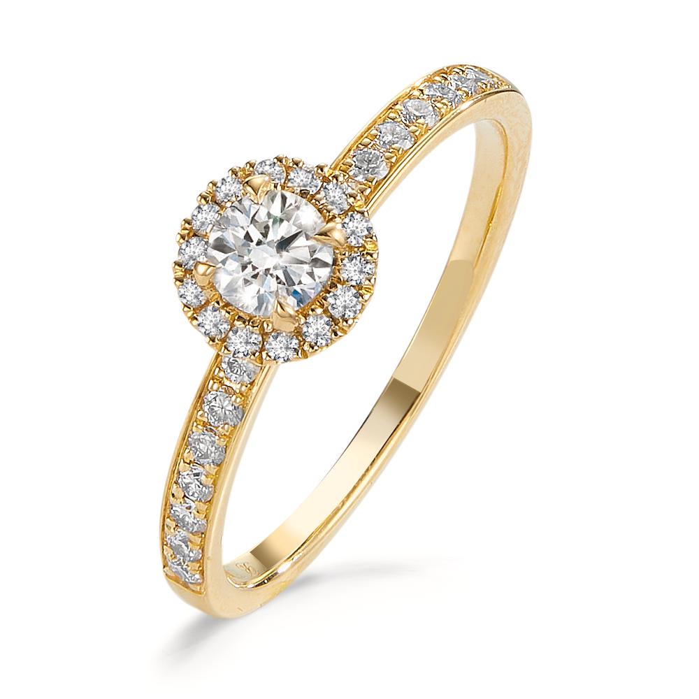 Memory ring 18k Yellow Gold Diamond 0.50 ct, w-si Ø6.5 mm