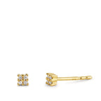 Stud earrings 18k Yellow Gold Diamond 0.04 ct, 8 Stones, p1 Ø2.7 mm